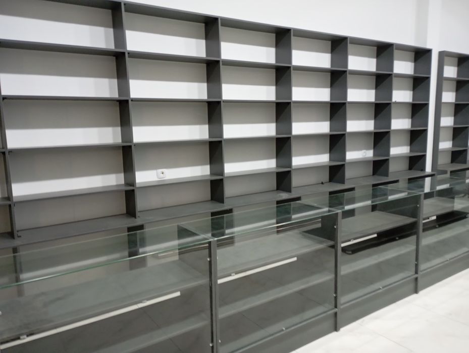 Магазинларга полка витириналар