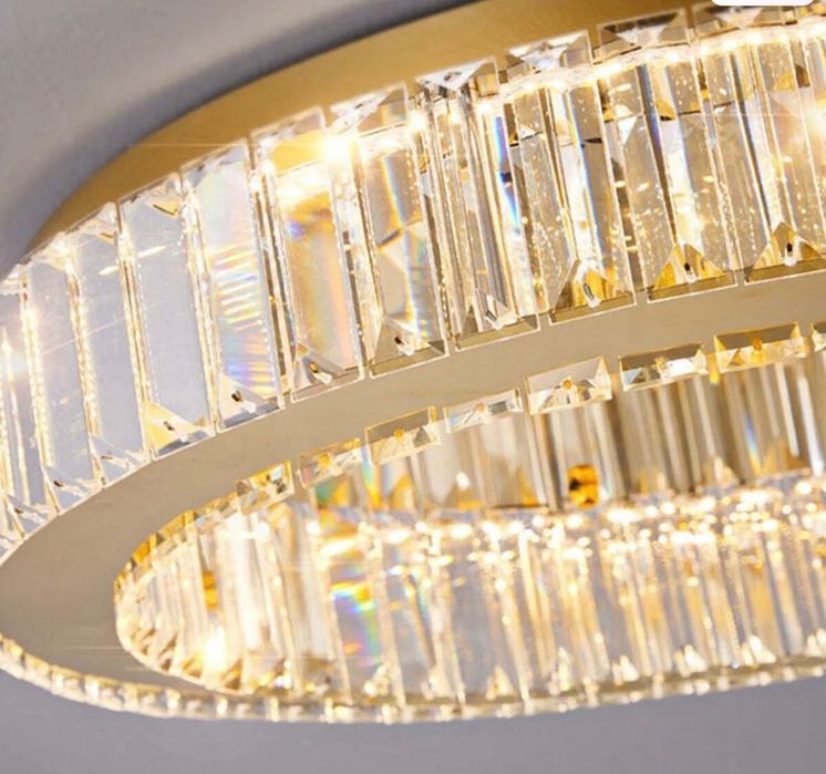 Candelabru LED modern cu cristal și telecomandă – Alessandro Design VERTUS