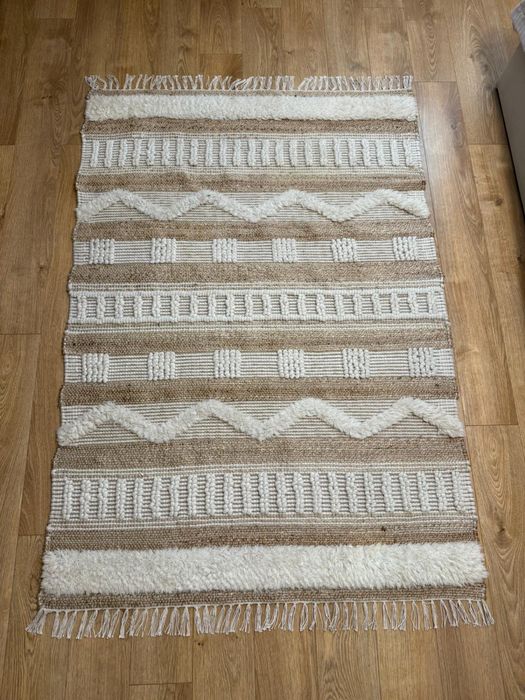 Covor lana si iuta tesut manual