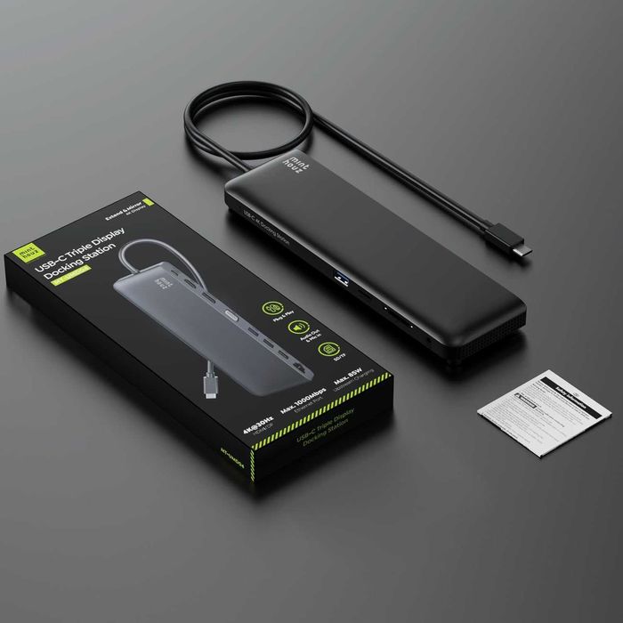 Докинг станция Minthouz, 12 в 1 USB C, VGA+HDMI+DP, 4*USB-A