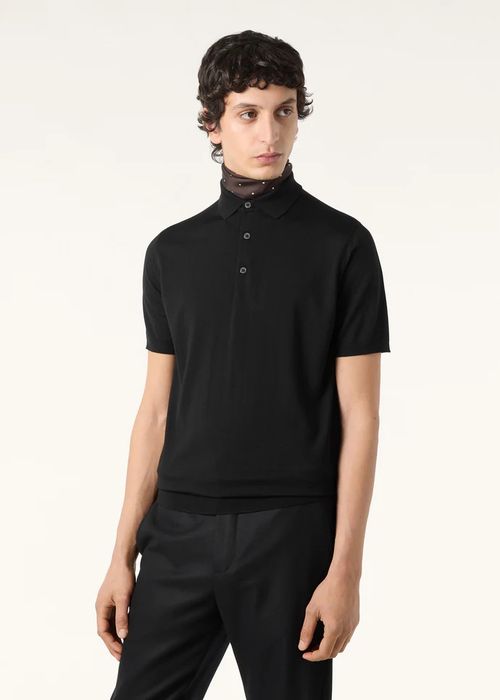 Loro Piana polo shirt wool black