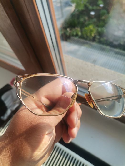 Ochelari vintage metalici suflati cu aur, unisex, stare foarte bună