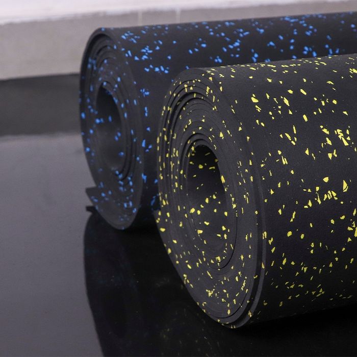 Гумена фитнес настилка на ролка + 20% EPDM, 10 мм | 12 кв.м ,жълт цвят