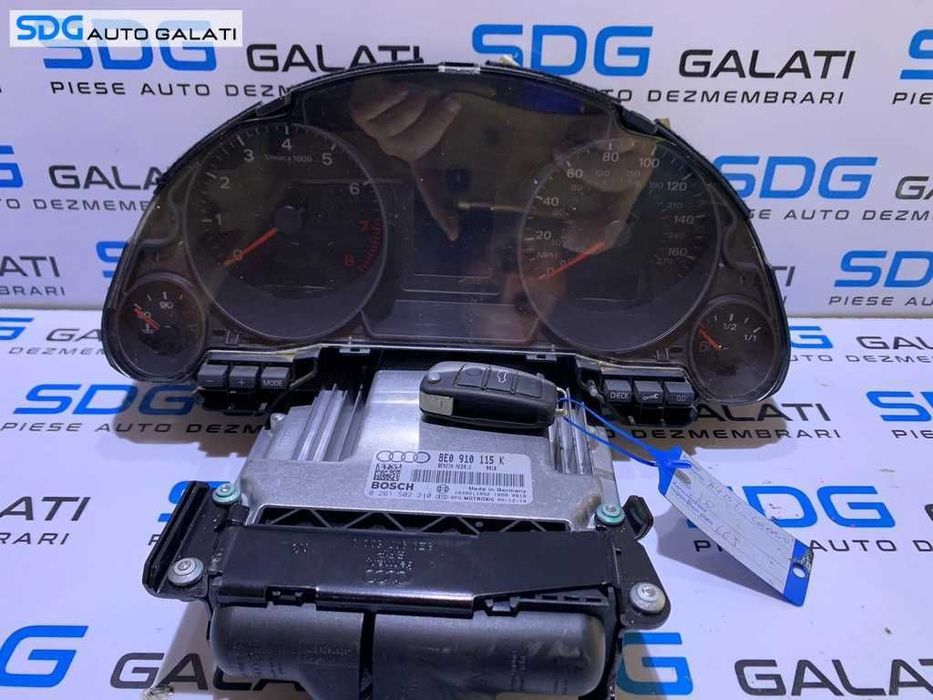 Kit Pornire Complet ECU Calculator Motor Cip Cheie si Imobilizator Audi A4 B7 2.0 TFSI BWE 2005 - 2008 Cod 8E0910115K 0261S02210 [LC1337]