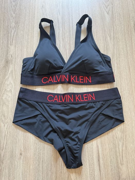 Дамски бански calvin klein, черен, комплект