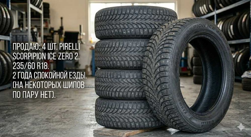 235/60 R18 Зимние шины с шипами Pirelli Scorpion Ice Zero 2