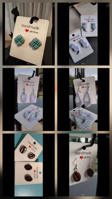 Cercei unicat, handmade, lut polimeric, argint 925
