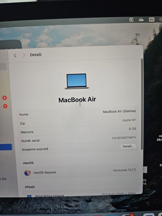 Apple Macbook air 13 8gb ca si nou
