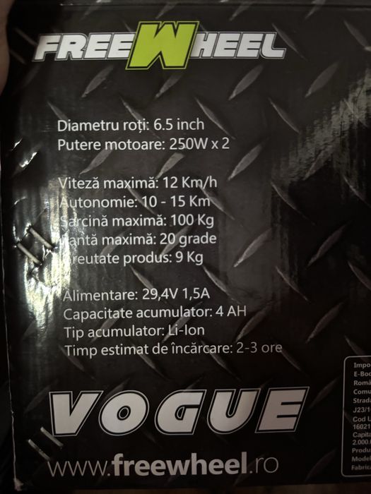 Hoverboard Freewheel Vogue