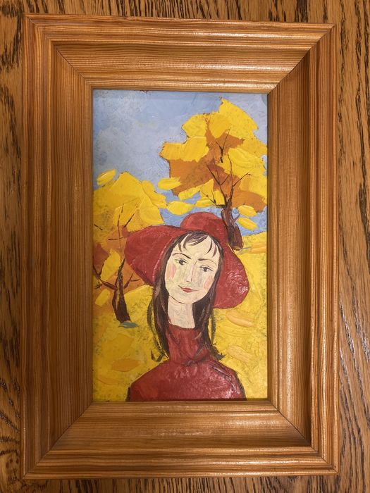 Картина Девушка в красном Э. Мусиной 1999 год