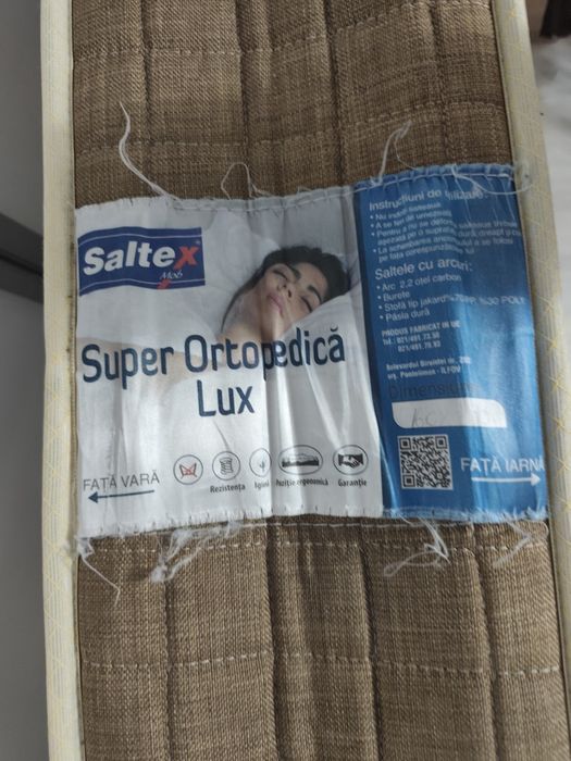 SALTEX Super Ortopedică LUX 160x200 – Somnul regal pentru spatele tău. Fermitate premium, zero transpirație!