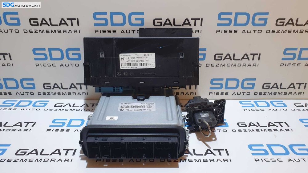 Kit Pornire ECU Calculator Motor Calculator Confort Cip Cheie Cititor Cheie BMW Seria 3 E90 318 320 2.0 D N47 2004 - 2011 Cod 8510829 0281017024 9247470 9247469 6954720 [L2275]