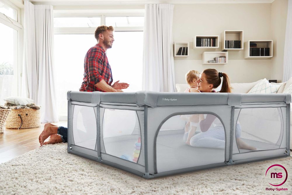 Loc de joaca 2m x 1.80 + 4 agatatori +saltea educativa / copil/ bebelus