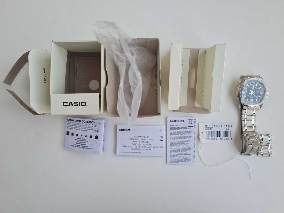 Casio MTP-1314PD-1AVEF мъжки часовник, стоманена гривна, 50M водоустойчив