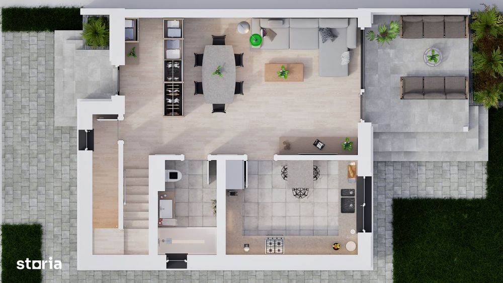 Casa Duplex cu pereti dublii, teren 300 mp - gard executat + Parcari