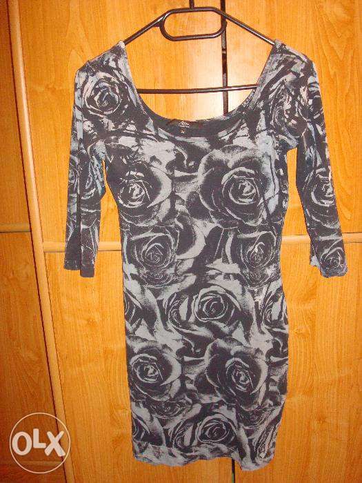 rochie gri si negru casual