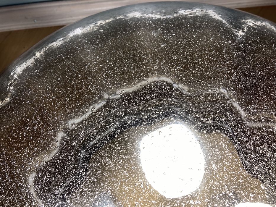 Месингова голяма стъклена лампа от Hillebrand Leuchten / 1970 г.