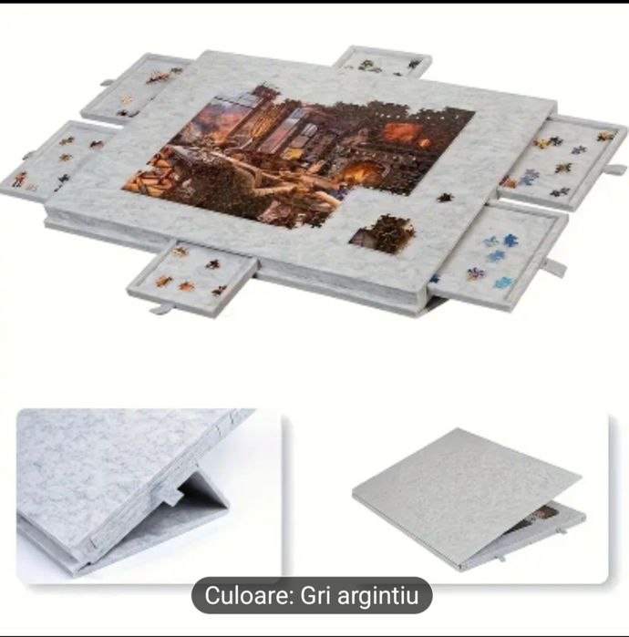 Masa portabila pt puzzle cu capac