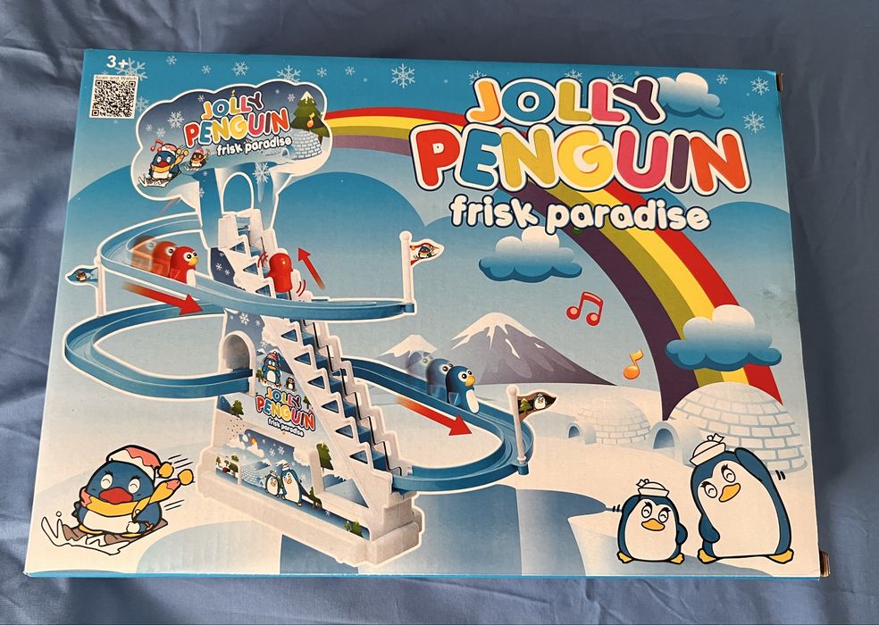 Jucarie bebelusi Tobogan de curse cu pinguini