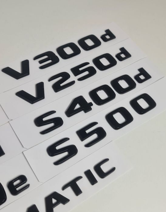 Pachet-Set-Motorizare-Spate-Haion-Mercedes+Emblema-4Matic-Crom-Negru-Lucios-C220d-E200d-E220d-GLC220d-CLS350d-CLS400d-E300d-GLE350d-GLE400d-S500-S580e