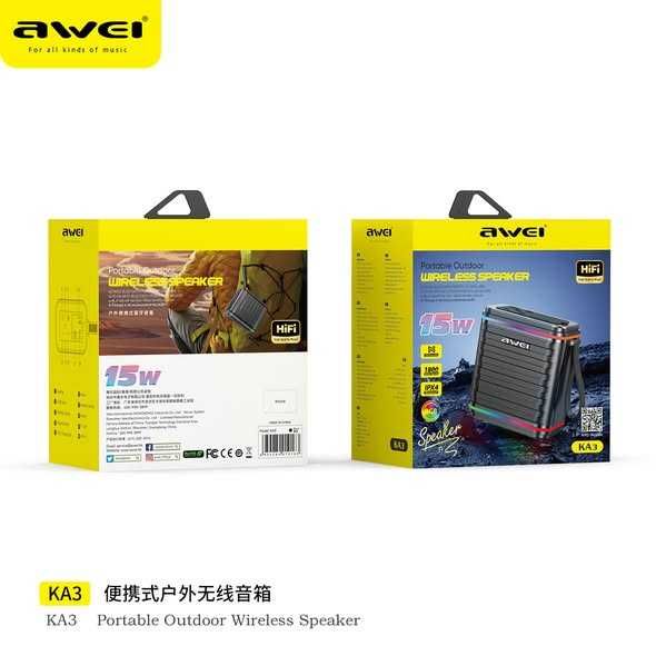 Awei KA3 — Портативная Bluetooth-Колонка RGB 15W. Есть доставка