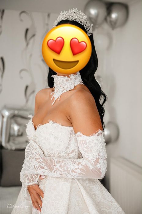 Rochie mireasă cu trenă detasabila