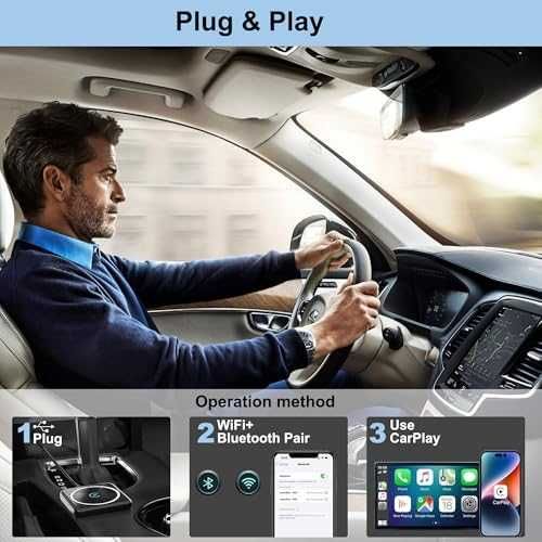 Нов Бърз и Стабилен Безжичен CarPlay Адаптер за iPhone и Автомобили