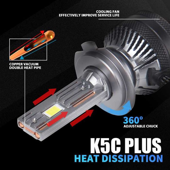 H7 set bec led K5C PLUS 6000K canbus 5570 CSP