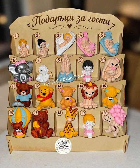 Подаръци за гости - гипсови фигурки за кръщене, рожден ден, сватба и всеки повод