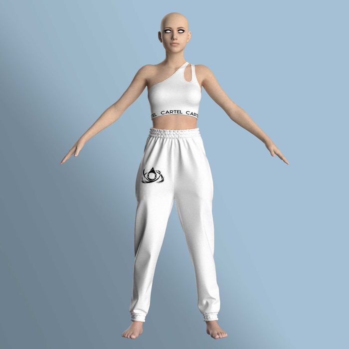 Bustieră sport + pantalon trening CARTEL - femei - 100% bumbac premium