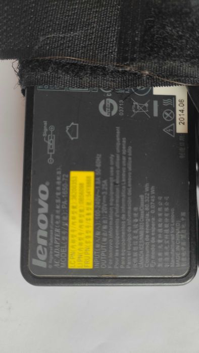 Оригинално зарядно за лаптоп lenovo 65w вата, правоъгълна букса.