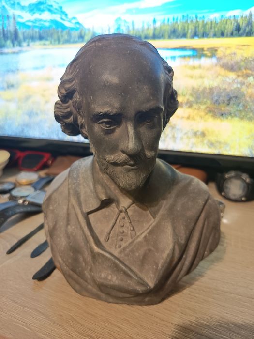 Bust Masiv Foarte Vechi Williams Shakespeare Piesa De Colecție