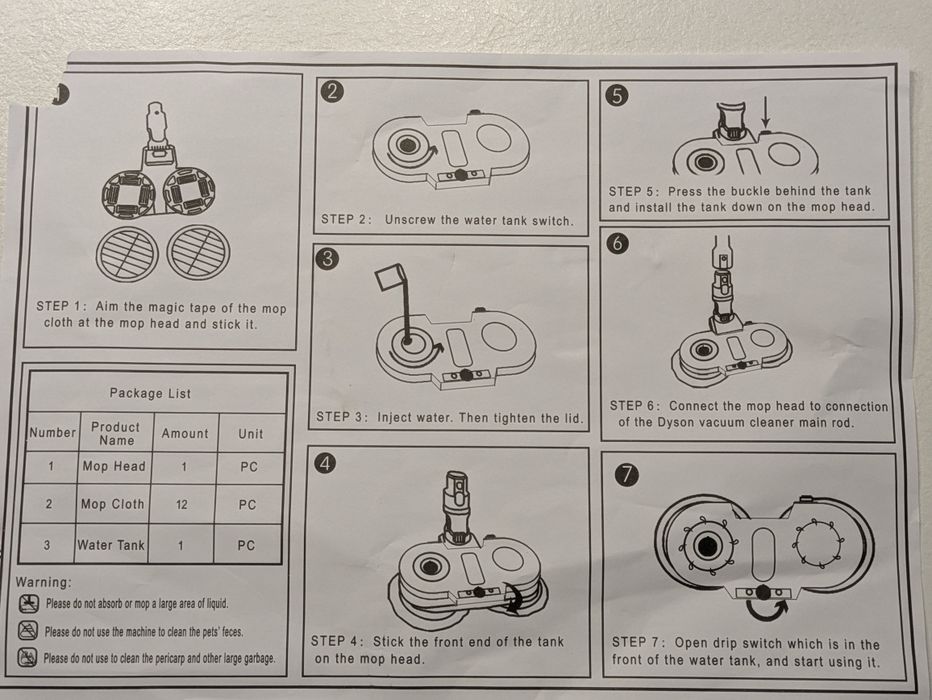 Cap stergere podele compatibil Dyson V7/V8/V10/V11/V15