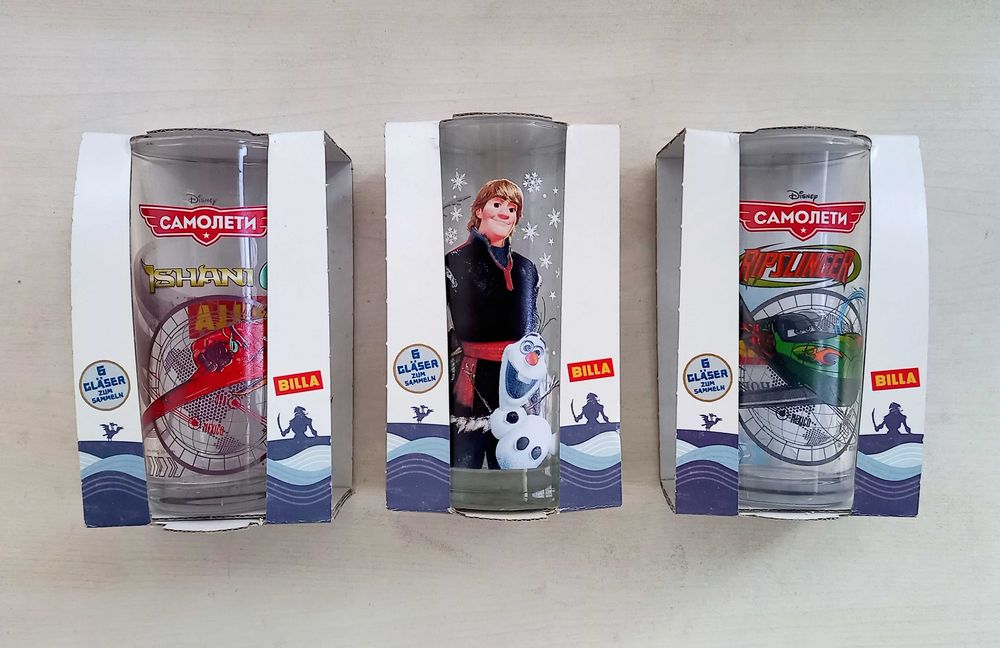 Стъклени чаши "Самолетите" и "Frozen"