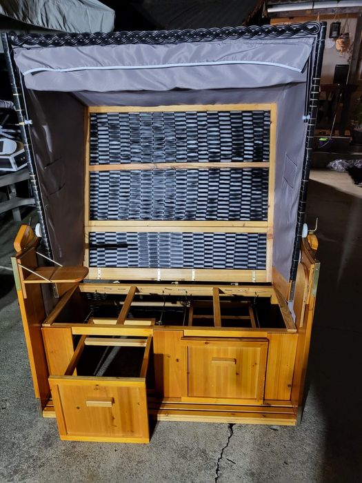 Șezlong de Gradina cu baldachin si suport pentru picioare! Nou