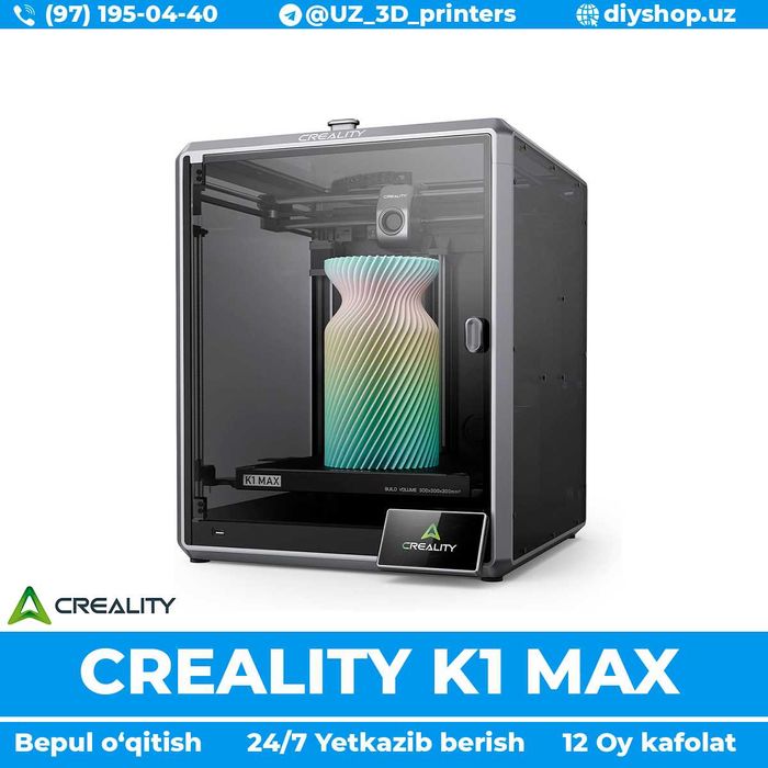 3D Printer Creality K1 MAX 30*30*30 sm (1 yil Кafolat, Bepul o‘qitish)
