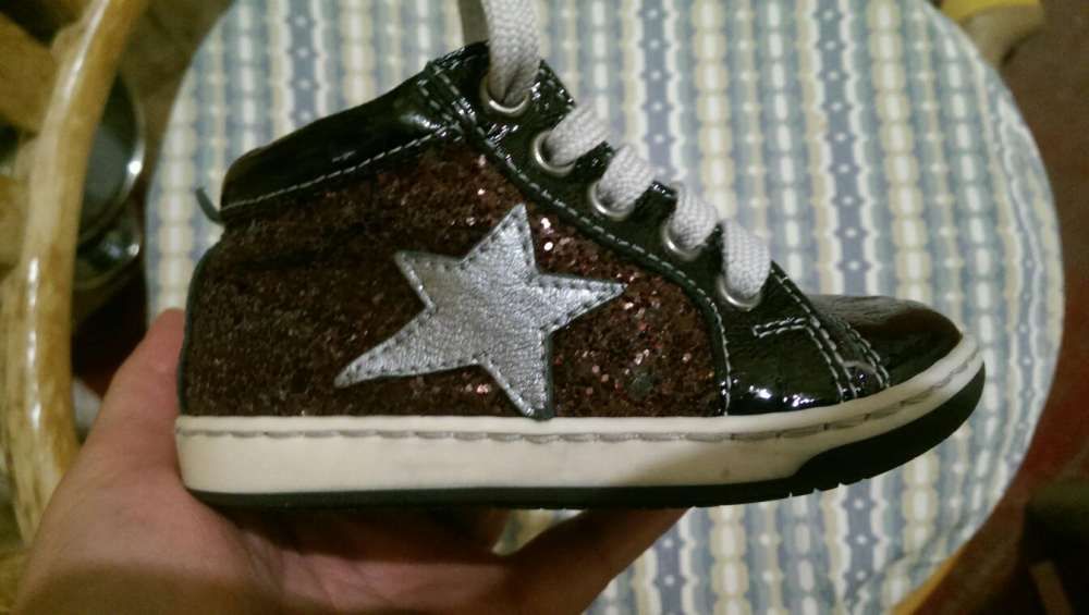 Pantofi Balocchi nr. 22, din piele cu glitter, interior piele