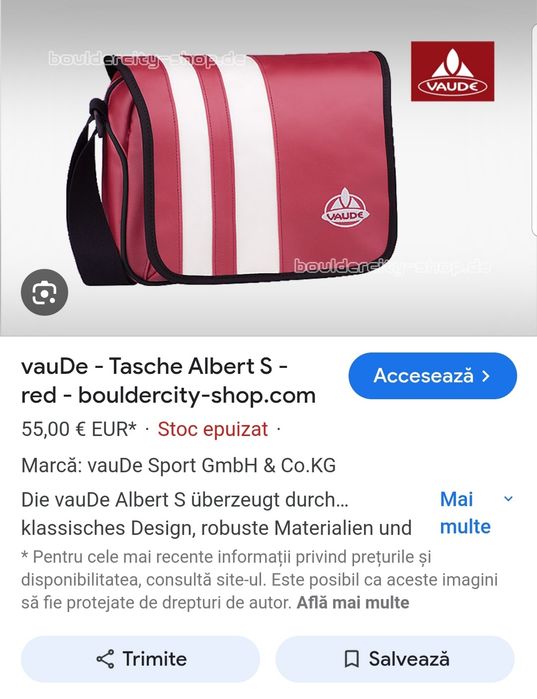 Geanta umâr Vaude Albert S unisex,, curea reglabilă, 11 litri