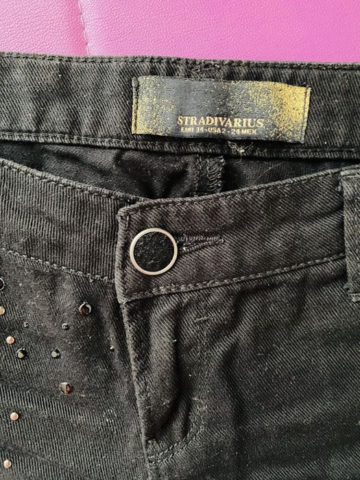 Blugi scurti negri, Stradivarius, marimea 34