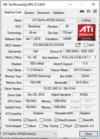 Dell Precision M6500 – 17" i7-840QM/32 GB RAM/1 GB VRAM + Power Supply 240W