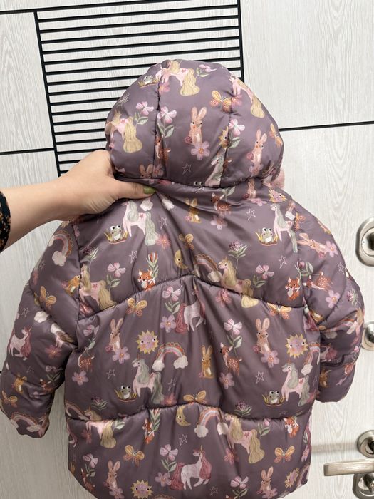 Зимно яке с качулка Next за момичета, размер 2-3 г.