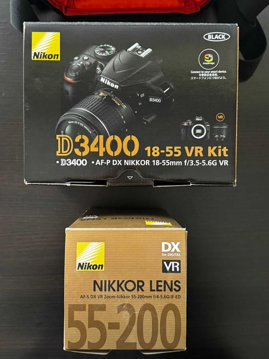 Nikon 3400 18-55 + 55-200 mm f/4-5.6 + ML-L3 Remote Control