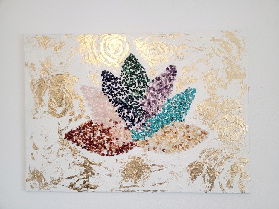 Tablou floare de lotus pietre semipretioase