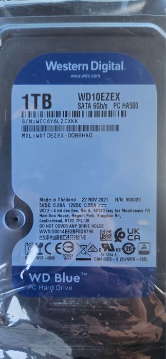 Жесткий диск Western Digital (WD) Blue. модель: WD10EZEX