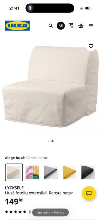 Fotoliu extensibil Lycksele Ikea