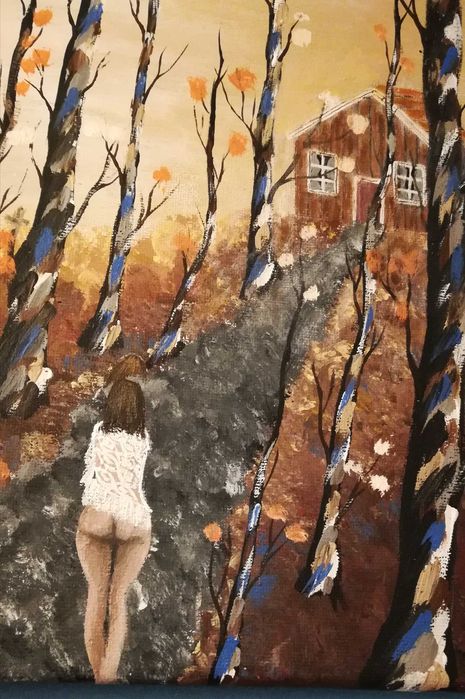 Doua picturi semnate-Fata ratacita 40x30, verificare colet