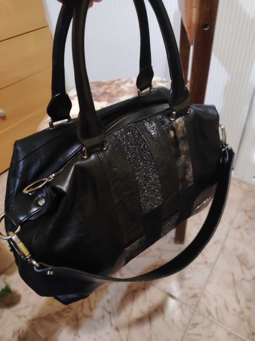 Маркова италианска кожена чанта Nero Giardini, естествена кожа