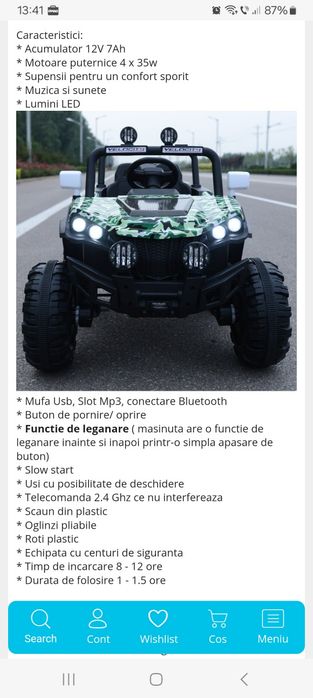 Vand Mașinuța electrică copii 4x4