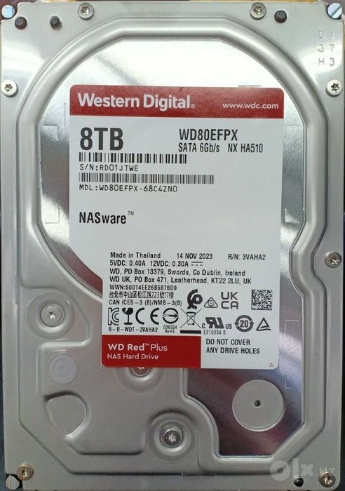 Жёсткий диск WD Red Plus 8TB NAS HDD. Новый в запечатанной коробке!