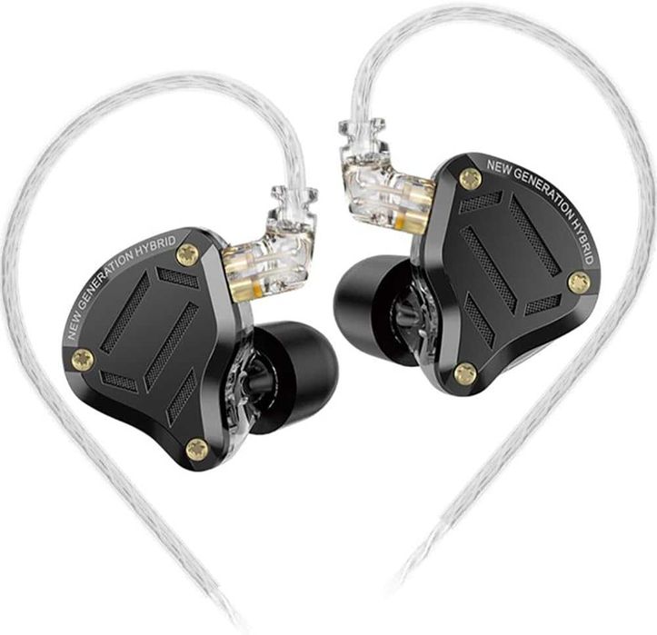 KZ ZS10 pro2 хибридни слушалки за уши, 5-драйверни HiFi слушалки за уши за монитори